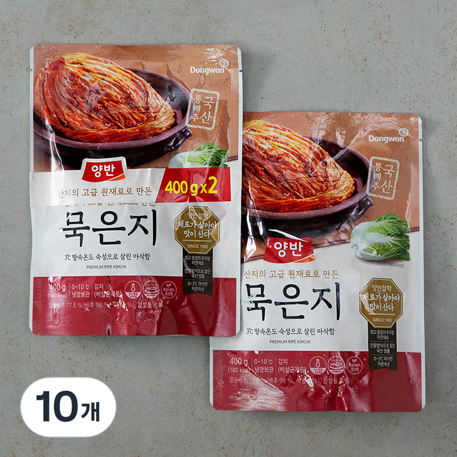 양반 산지 묵은지, 400g, 10개