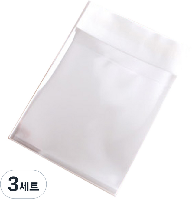 아이엔피 접착식 OPP 무지 쿠키봉투, 100개, 3세트