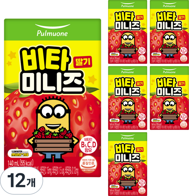 풀무원 비타미니즈 딸기, 12개, 140ml