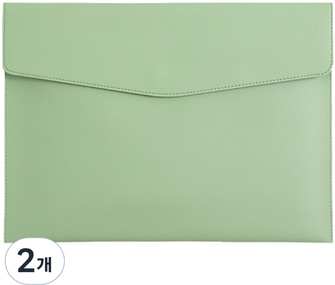 동아피엠에스 A4파일 소프트레더 클러치, 그린, 2개