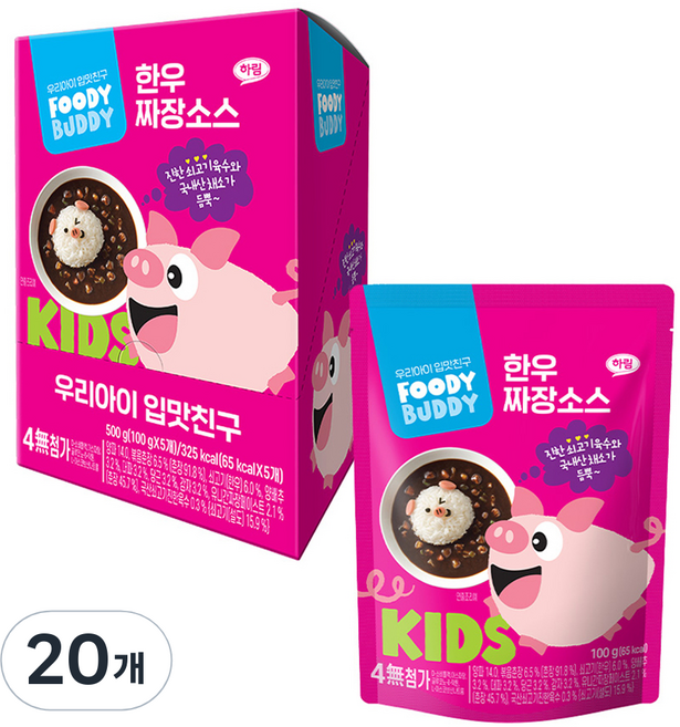 푸디버디 한우 소스, 짜장맛, 100g, 20개