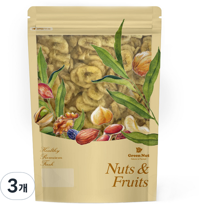 그린너트 너츠 앤 후르츠 바나나칩, 1kg, 3개