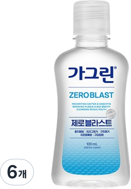 가그린 제로블라스트, 100ml, 1개입, 6개