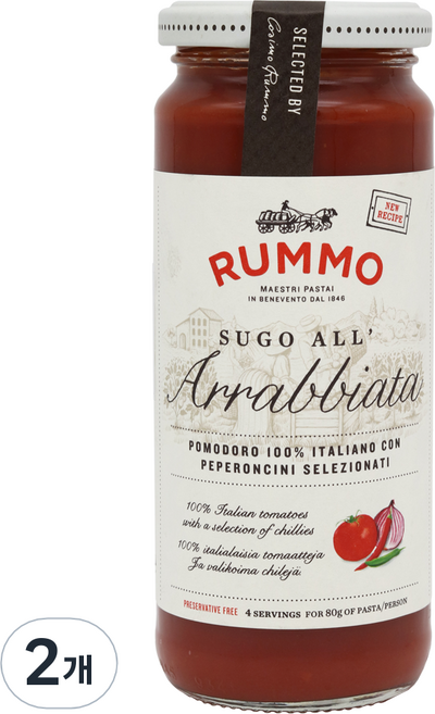 룸모 수고 알 아라비아타 파스타소스, 340g, 2개