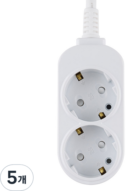 보에담 접지 멀티탭 10A 2구, 화이트, 5개, 1.5m