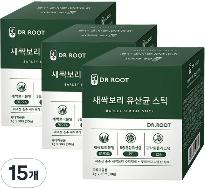닥터루트 새싹보리 유산균 스틱, 30개입, 15개