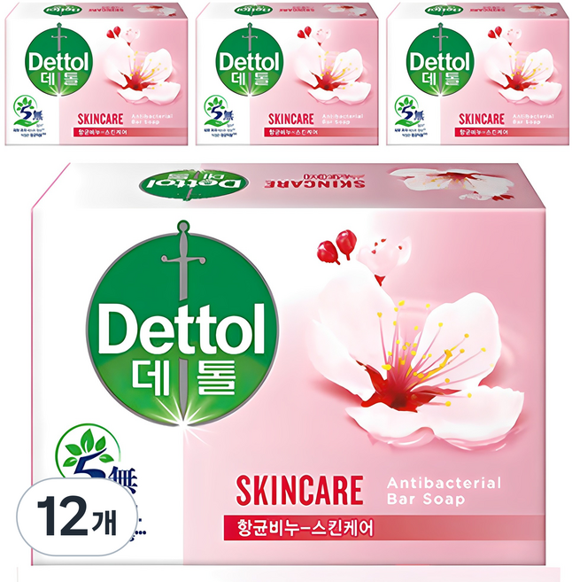 데톨 향균비누 스킨케어, 100g, 12개입