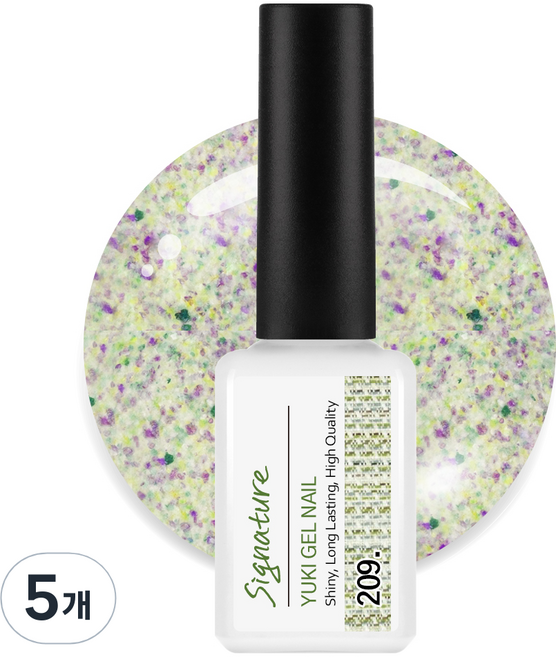 유키 시그니처 젤네일, 209호 트위드그리너리, 7g, 5개