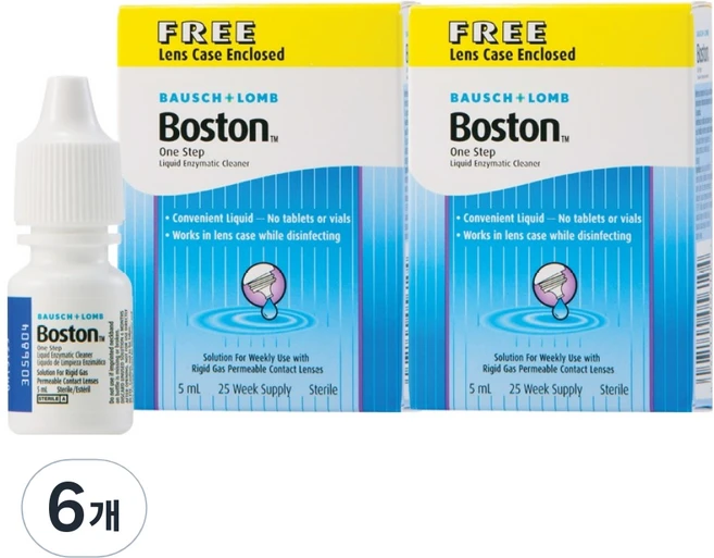 보스톤 바슈롬 원스텝 리퀴드 엔자임 단백질 제거제, 5ml, 6개 - 쿠팡