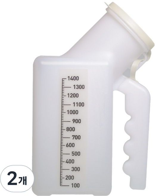 大明商社 病患用方形夜光小便器 1.4L, 2個, 白色