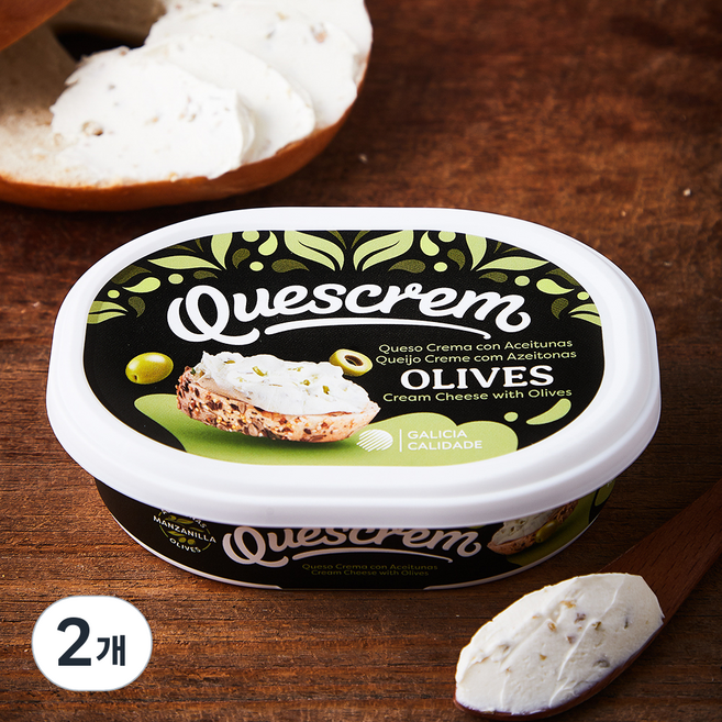 퀘스크램 올리브 크림치즈, 200g, 1개입, 2개
