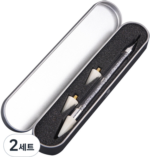 알리다 듀얼 네일 스톤 피커 + 리필 2p 세트, 혼합색상, 2세트