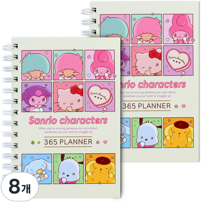 산리오 365 데일리 플래너, 혼합색상, 8개