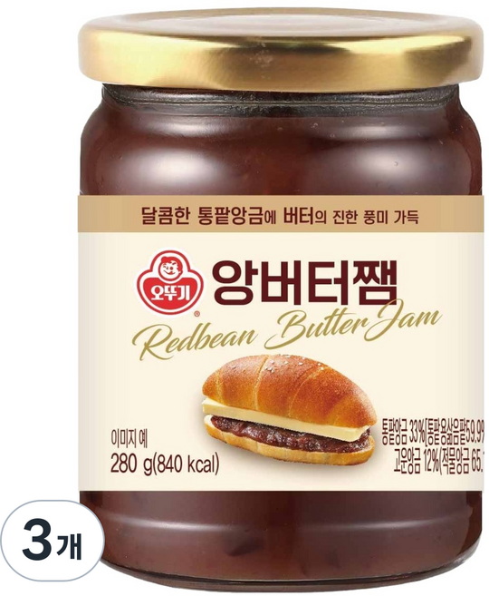 오뚜기 앙버터쨈, 280g, 3개