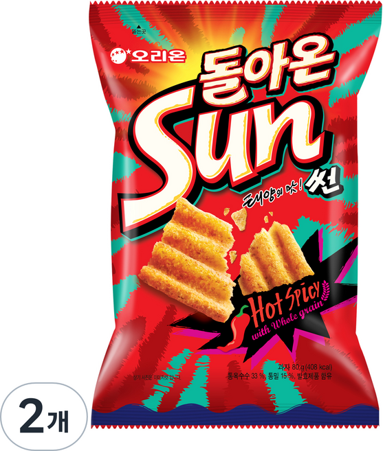 오리온 돌아온 썬 핫스파이, 80g, 2개