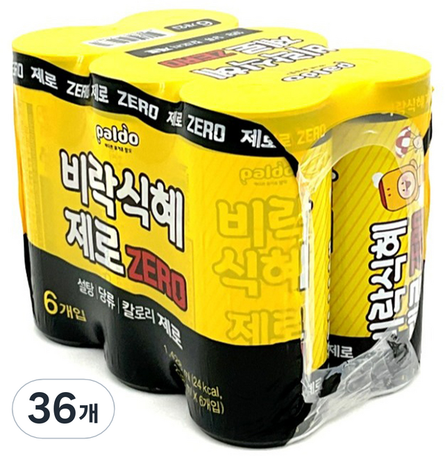 팔도 비락식혜 제로 슬림캔, 238ml, 36개