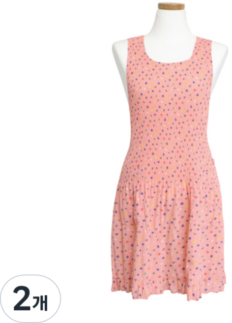 우리앤데코 플리츠 쉬폰 주름 앞치마, 오렌지, 2개