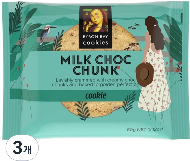 바이런베이쿠키스 밀크 촉 청크, 3개, 60g - 쿠팡