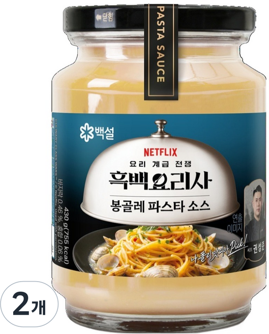 백설 나폴리맛피아 권성준셰프 봉골레 파스타소스, 430g, 2개