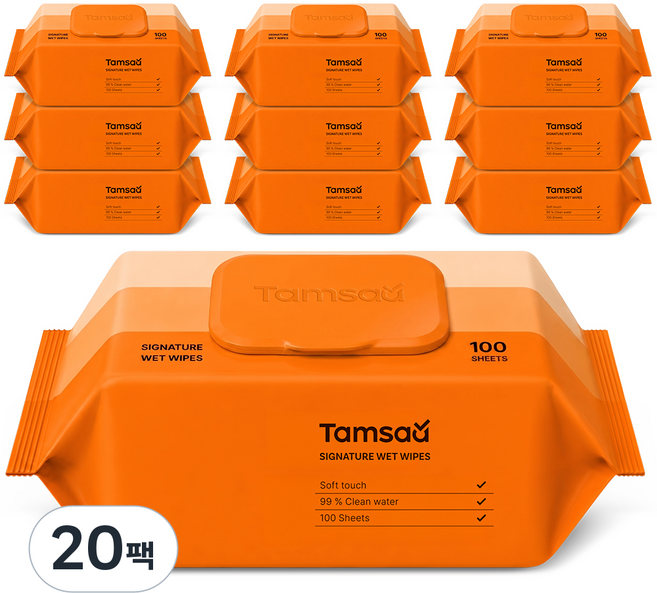 탐사 시그니처 물티슈, 20개, 100매, 55g