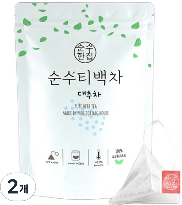 순수한집 대추차 삼각티백, 1g, 10개입, 2개
