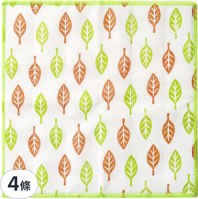 KOKUBO 小久保 八重紗擦拭布 綠葉 30 x 30cm, 4條