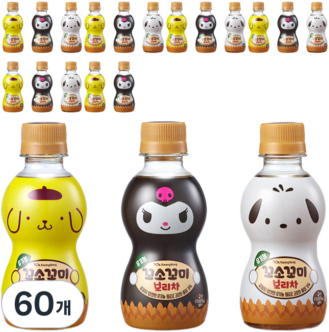꼬소꼬미 유기농 보리차 랜덤발송, 200ml, 60개