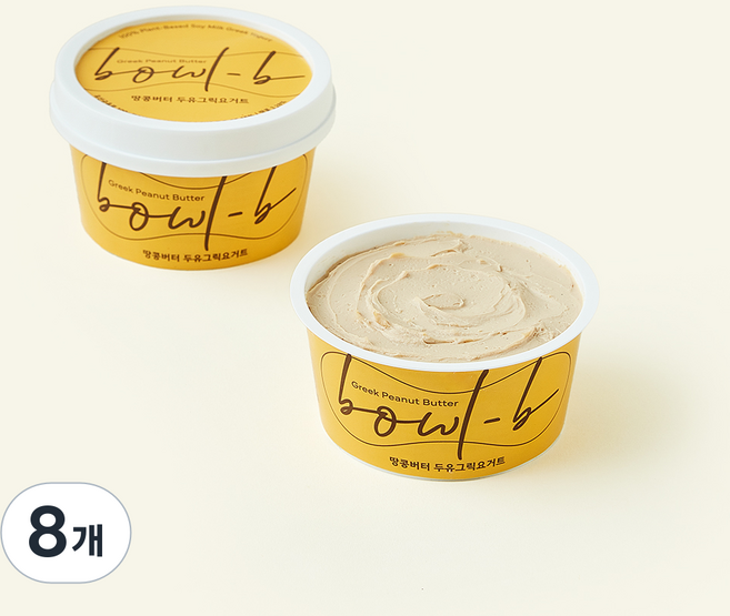 볼비 땅콩버터 두유 그릭 요거트, 100g, 8개