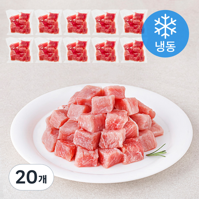 근육꼬기 돈등심 큐브 칼집 (냉동), 20개, 150g