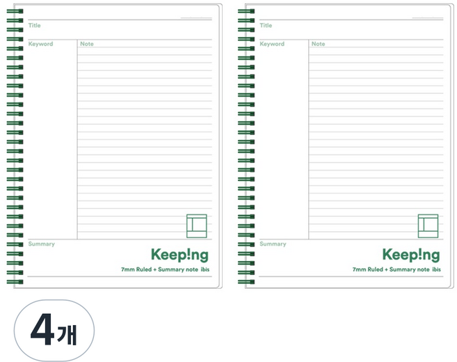 아이비스 PP 코넬식 키핑노트 B5, 4개, 혼합색상