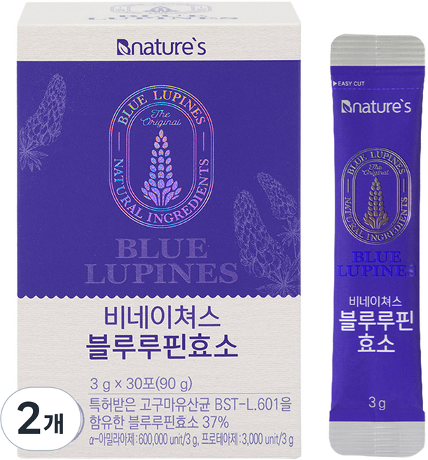 비네이쳐스 고구마유산균 블루루핀효소 30p, 90g, 2개