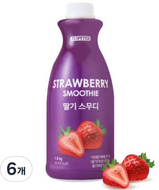 쥬피터 딸기 스무디, 1.8kg, 6개