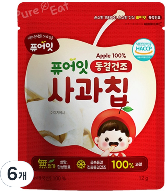 퓨어잇 동결건조 과일칩, 12g, 6개