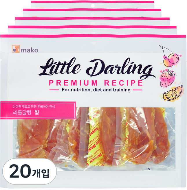 마코펫 강아지 리틀달링 프리미엄 레시피 건조간식, 윙, 300g, 20개