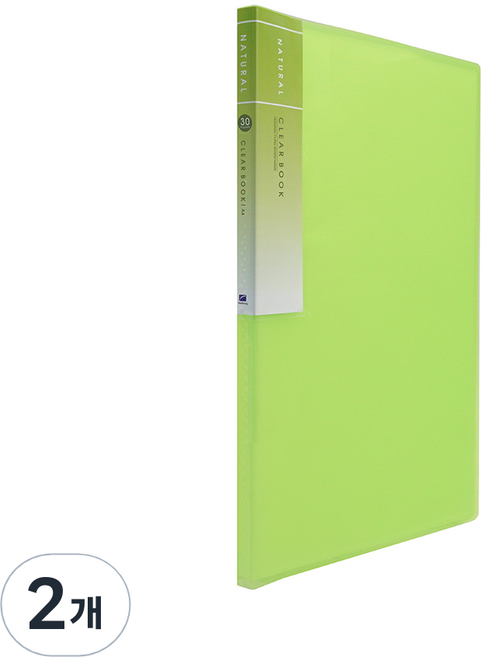 희망 고투명 크리어 화일 30매입, 녹색, 2개