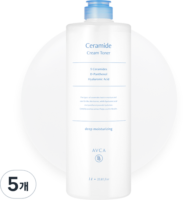 아브카 세라마이드 딥 모이스춰 속보습 크림 토너, 1L, 5개
