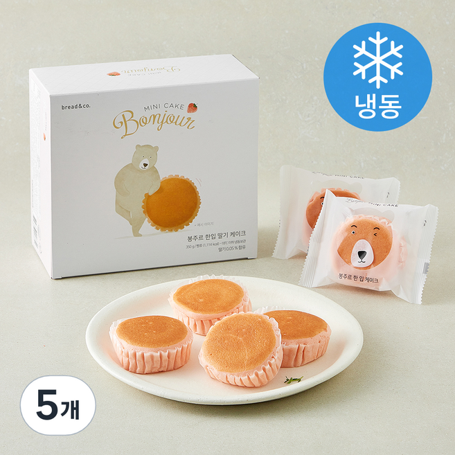 브레댄코 봉주르 한입 딸기케이크 (냉동), 350g, 5개