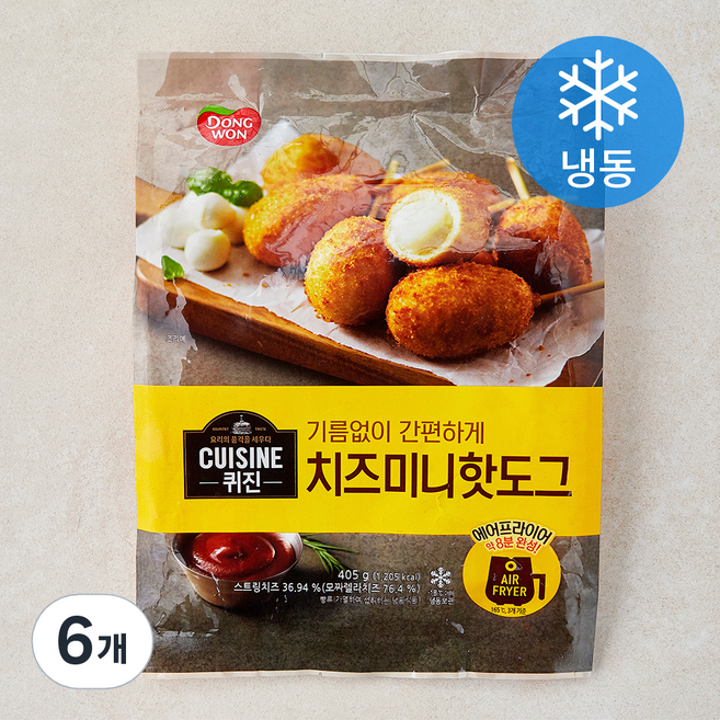 동원 퀴진 치즈 미니 핫도그 (냉동), 405g, 6개, 1개입