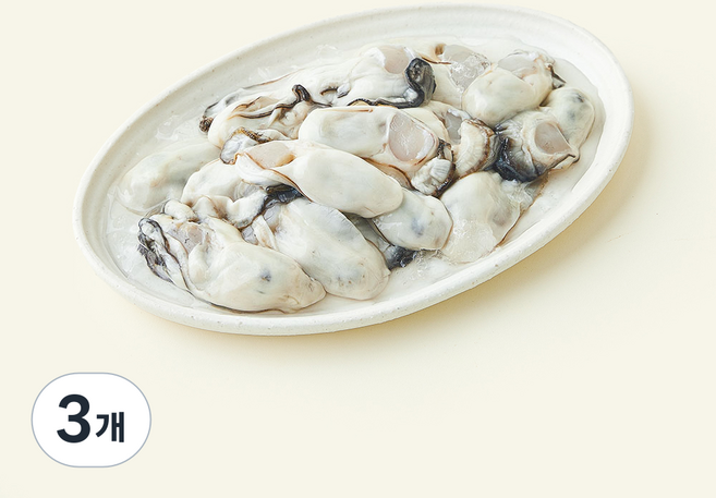 지하암반해수로 씻어낸 이력제 가열조리용 생굴 (냉장), 3개, 380g