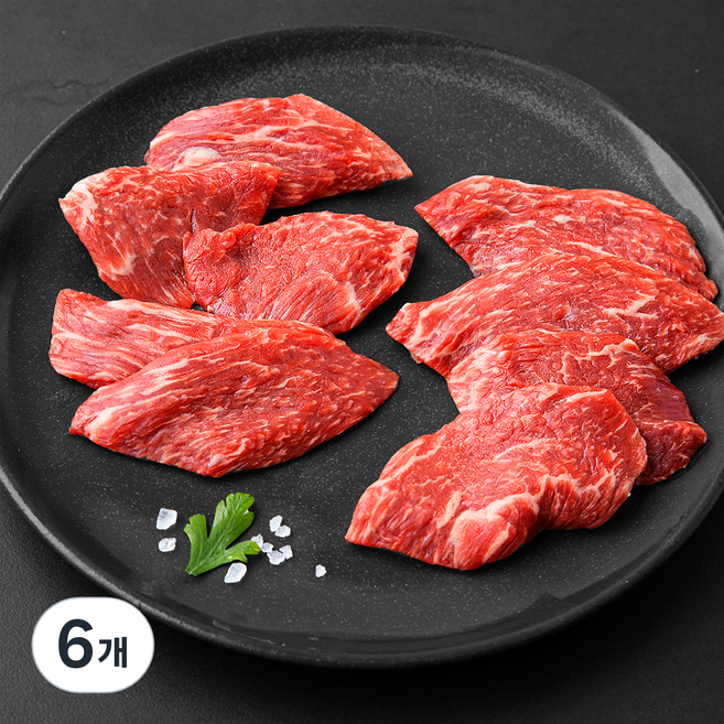설로인 무항생제 인증 베이비로인 한우 안심 슬라이스 1등급 (냉장), 150g, 6개