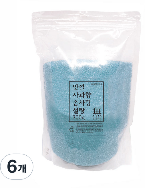 맛깔 솜사탕 설탕 사과향, 300g, 6개