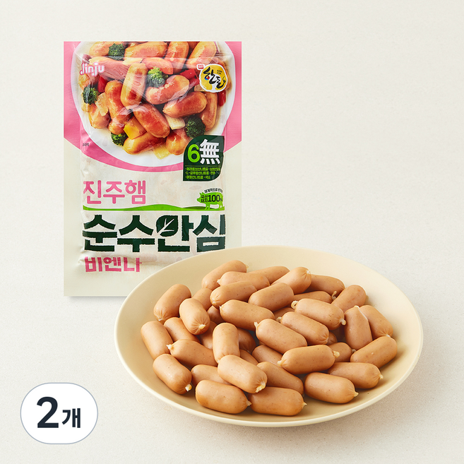 진주햄 순수 안심 비엔나, 350g, 2개