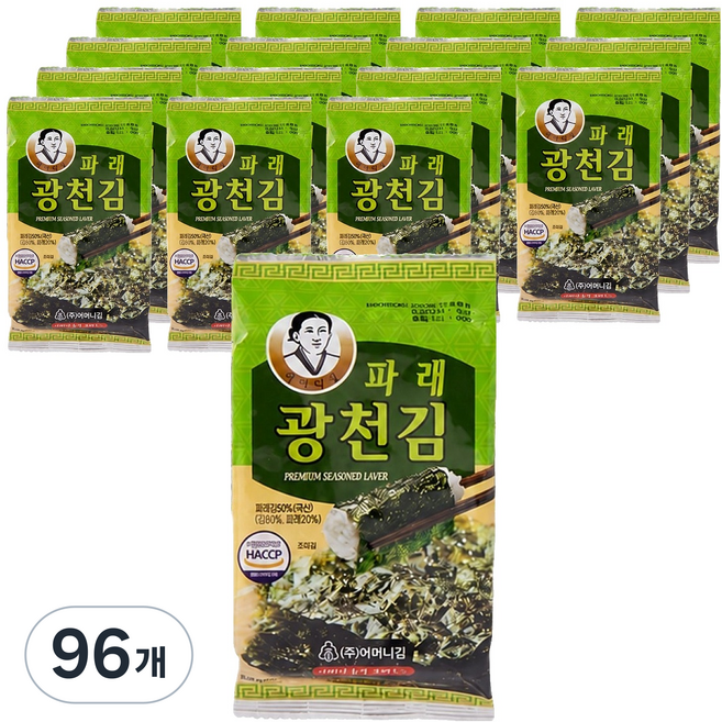 광천어머니김 파래 도시락김, 4g, 96개