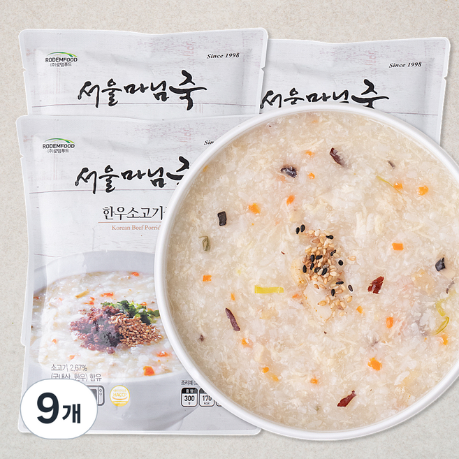 서울마님죽 한우소고기죽 (냉장), 300g, 9개