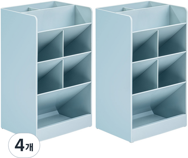 델리 데스크 오거나이저 8칸 분리 사선꽂이 점보 정리함 8939-0, 밀크블루, 4개