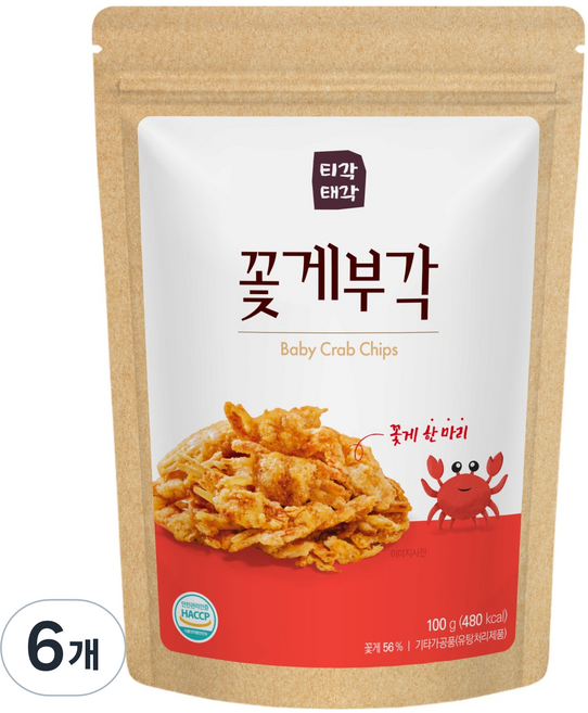 티각태각 꽃게 부각, 100g, 6개