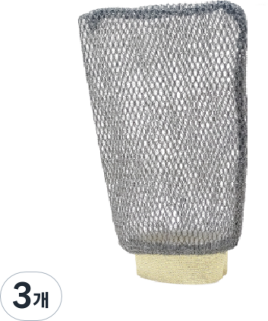 블랑서 때타월 장갑형, 그레이, 3개, 1개입