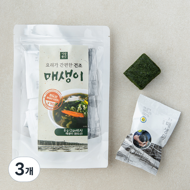 요리가 간편한 건조 매생이 4봉, 3개, 8g