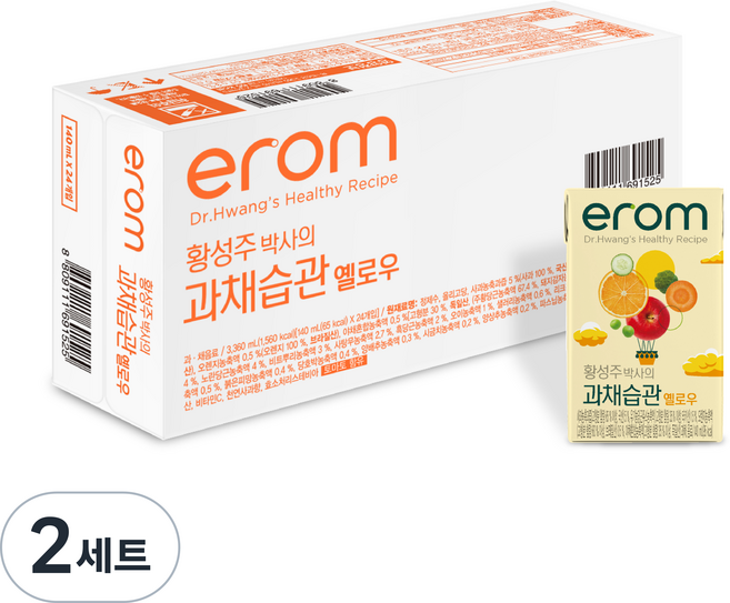 이롬 과채습관 옐로, 140ml, 48개