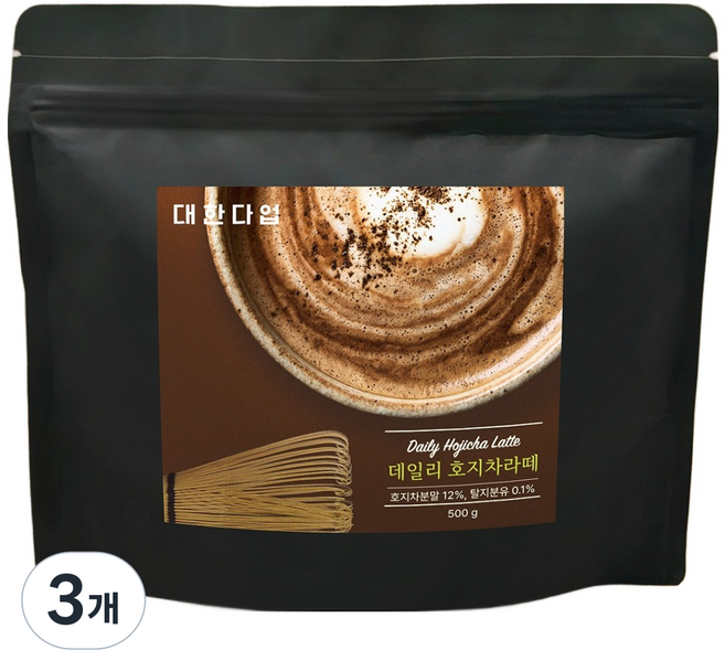 DAEHAN DAUP 每日焙茶拿鐵粉, 500g, 3個, 1入
